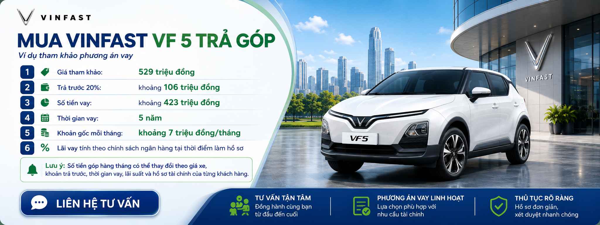 Chính sách trả góp xe ô tô Vinfast 