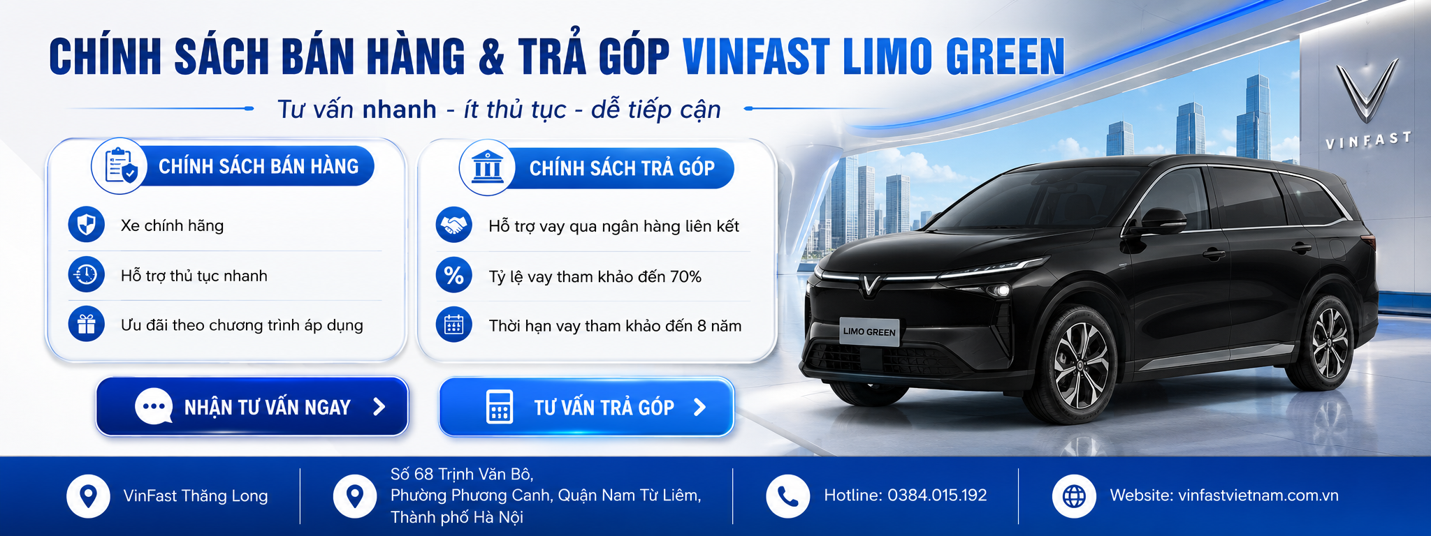 Chính sách bán hàng và trả góp VinFast Limo Green