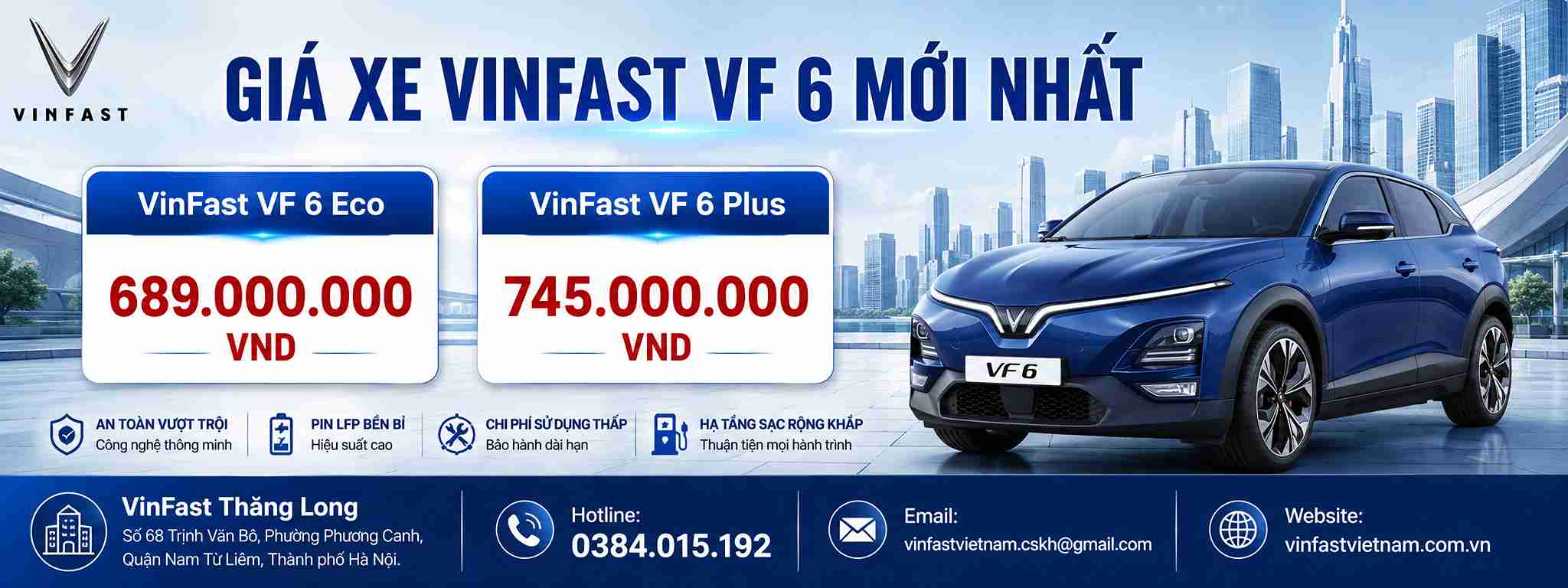 Giá bán Vinfast VF 6 mới nhất
